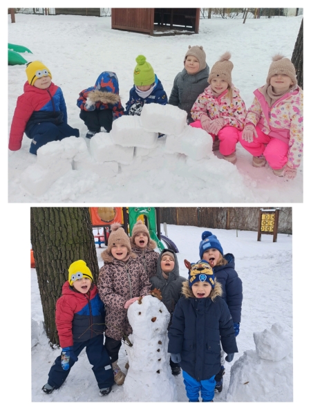 Misiowe zabawy na śniegu 